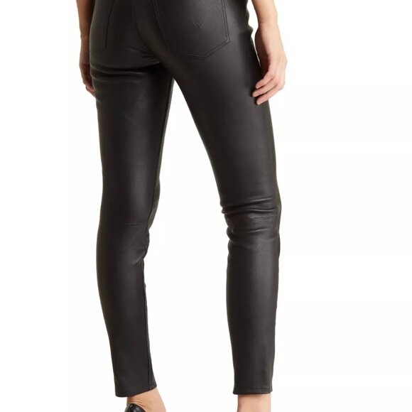 MADE IN THE USA  Hudson Women's Barbara  Ankle Leather Pants Black Size 28 - Picture 2 of 2